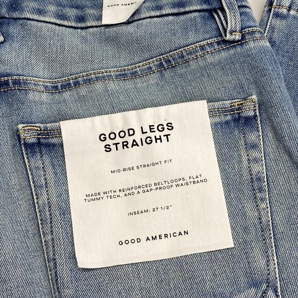 Good American Women’s Good Legs Straight Jeans – Light Blue – Size 14 - Picture 8 of 13